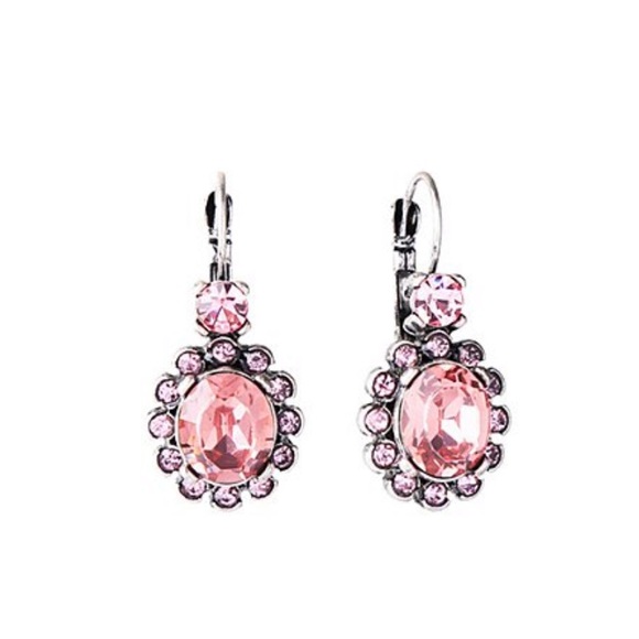 Pink Chrystal Circular Drop Earrings - Picture 1 of 2